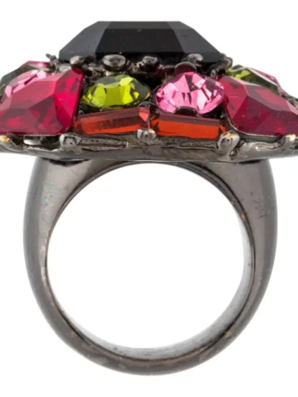 Yves Saint Laurent YSL Jeweled Cocktail Ring Size 8